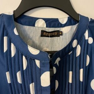 Blue-patterned Reborn Tunic Blouse , Size M